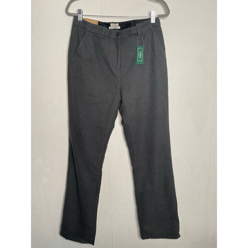 LL Bean Pants Women Size 8 MT Charcoal Gray Classic Fit Stretch Straight Neutral